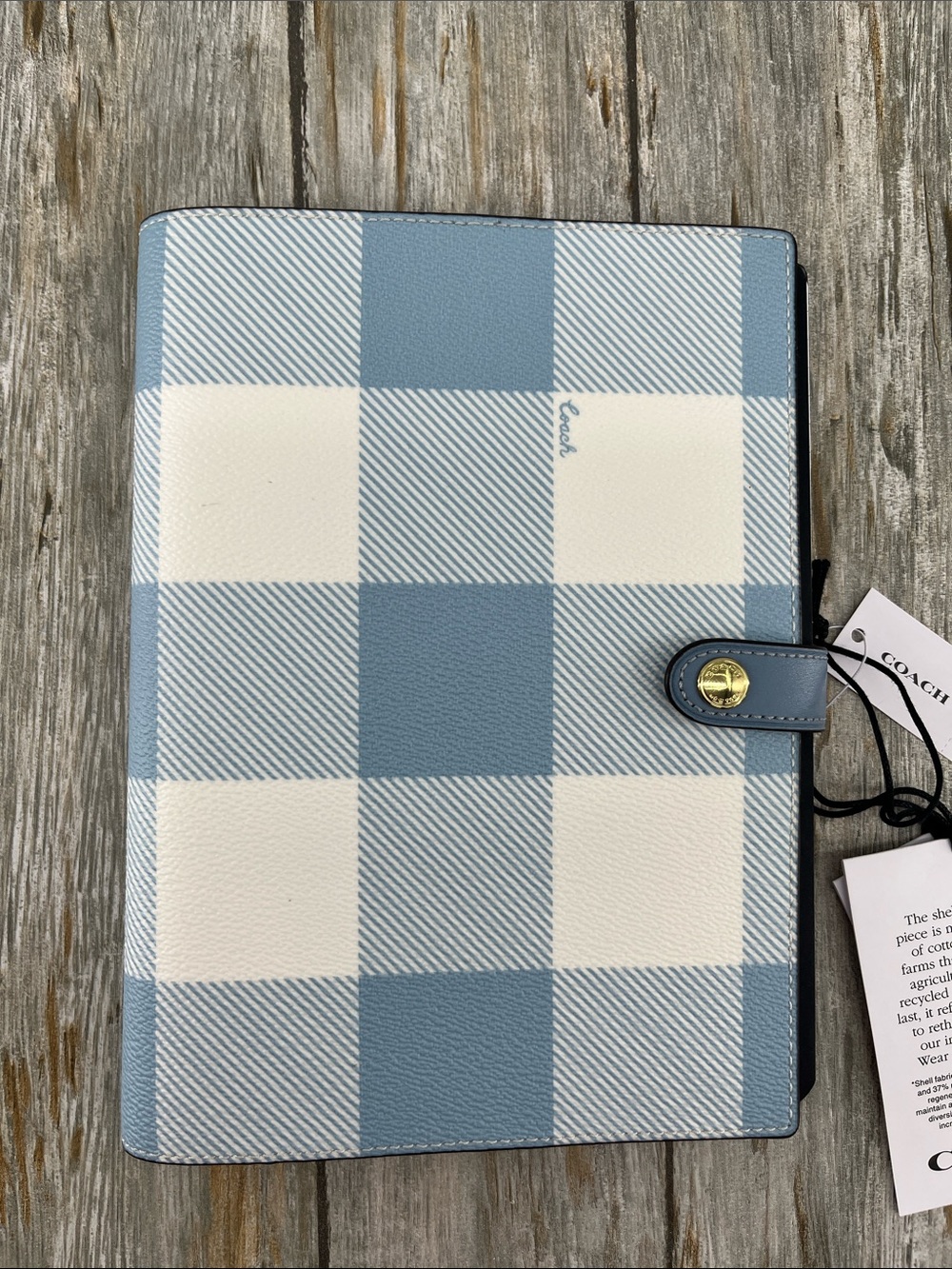 Coach Notebook With Gingham Print Bag